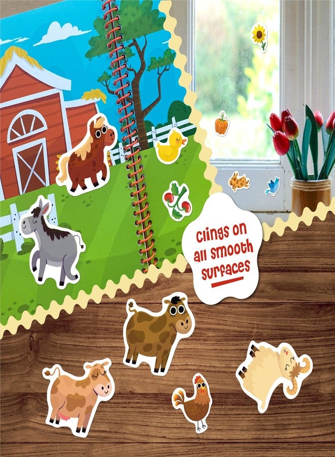 DINO MINI Stick4Ever Jelly Sticker Book - for Kids - Waterproof, Easy to Clean Reusable Sticker Book for Toddlers- Reusable Road Trip Activities for Kids - Stocking Stuffers for Toddlers (Farm) - Image 2